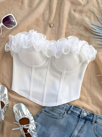 Dame Bustier Top Elegant Flæser Feststil – Figurformende og Moderne til Forår & Sommer