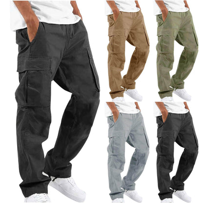 Pantalon cargo pour homme style streetwear – Pantalon décontracté confortable à coupe droite avec grandes poches