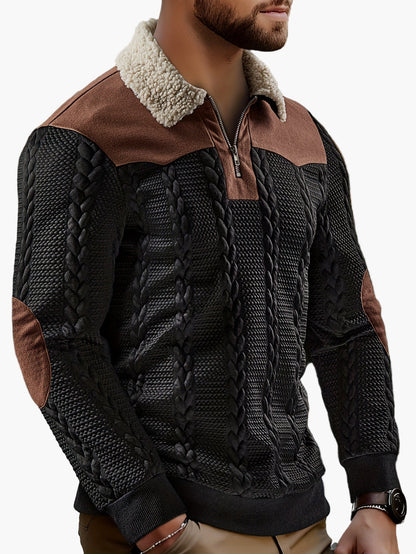 Jerséi de punto para hombre con cuello de cremallera de moda y encanto retro – Perfecto para tiempo libre y uso diario con estilo