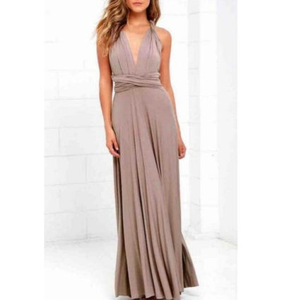 Abito lungo da donna con design schiena scoperta – Abito da sera elegante, versatile, da festa