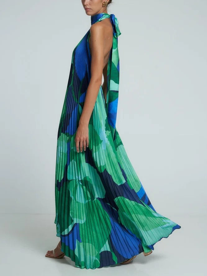 Chelsea – Vestido fluido con escote en V profundo y diseño de espalda descubierta