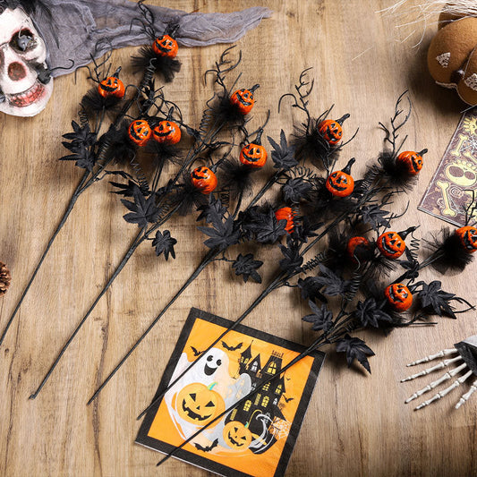 Halloween pumpa dekorationsgrenar för kuslig fest- och bordsdekoration