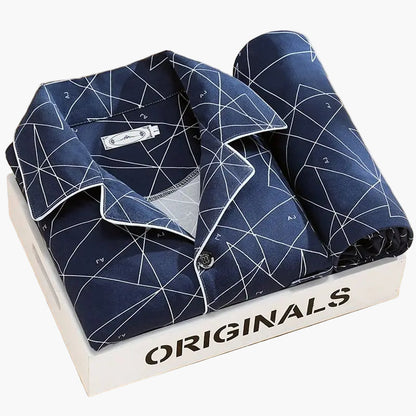 Set pigiama da uomo con stampa piume – Set elegante per tutto l’anno