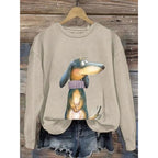 Sweater voor dames met ronde hals en lange mouwen