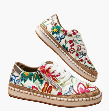 Sneaker da donna con motivo floreale – Scarpe alla moda per tempo libero, quotidiano e passeggiate