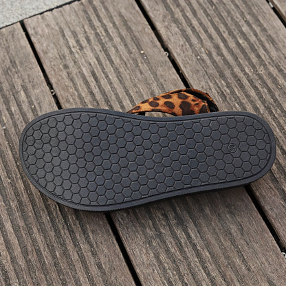 Sandali con plateau da donna in fantasia leopardata – Sandali estivi alla moda con fibbia