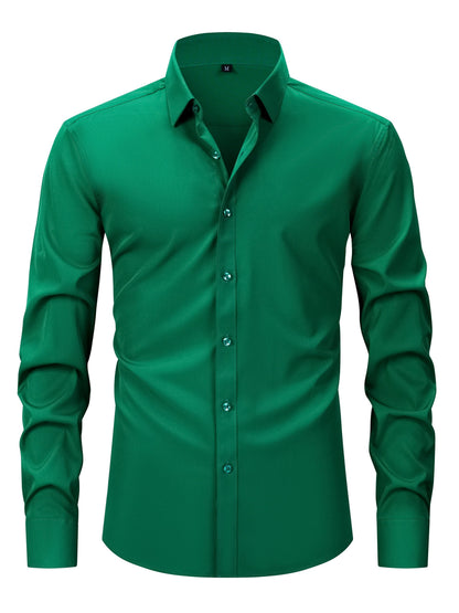 Chemise décontractée business homme coupe slim – Chemise élégante à manches longues pour le quotidien et le bureau