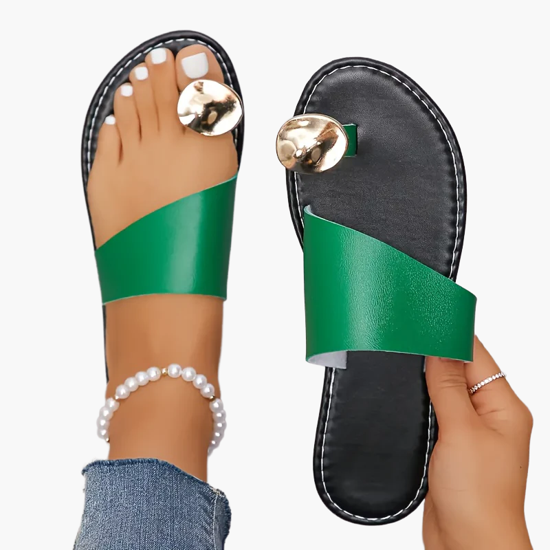 Dame Trendy Slip-On Sandaler med Tådetalje til Sommer & Fritid