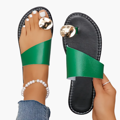 Dame Trendy Slip-On Sandaler med Tådetalje til Sommer & Fritid
