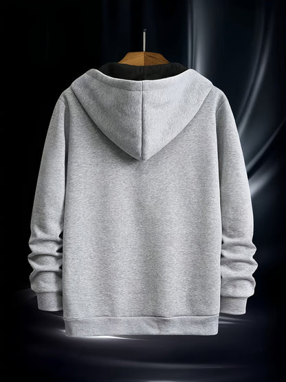 Herren Kapuzenpullover mit diagonalem Reißverschluss Kängurutasche