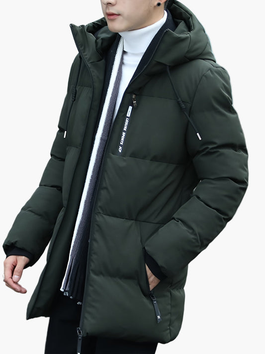Giacca imbottita da uomo invernale con cappuccio – Giacca outdoor alla moda per tutti i giorni e tempo libero