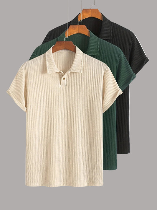 Conjunto de polos para hombre manga corta moderno clásico casual negocio