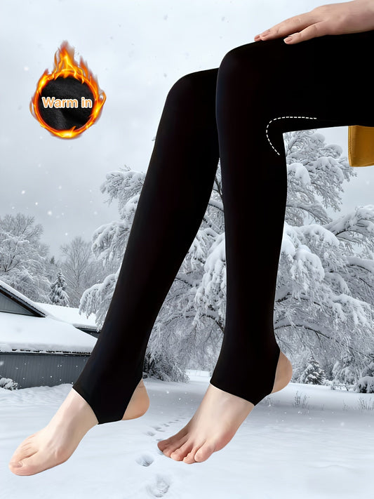 Legging thermique pour femme, noir, chaud et extensible pour l’hiver