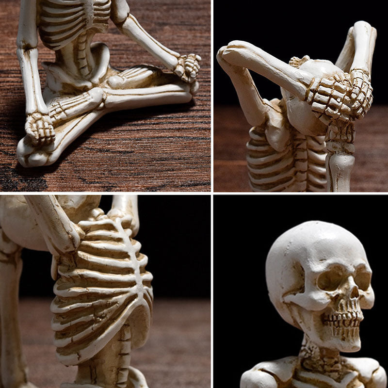Halloween dekoration skelet yoga-figurer – Sjov uhyggelig dekoration til fester og hjem