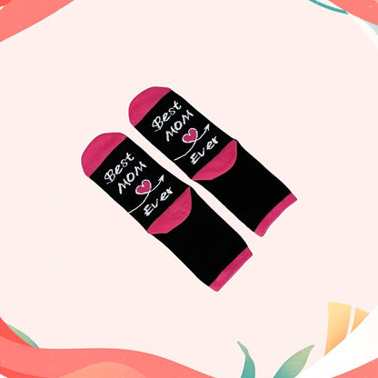 Damen Socken Geschenk Lustig – Best Mom Ever – Bequeme Freizeitsocken für Mütter, Muttertagsgeschenk, Geburtstagsidee