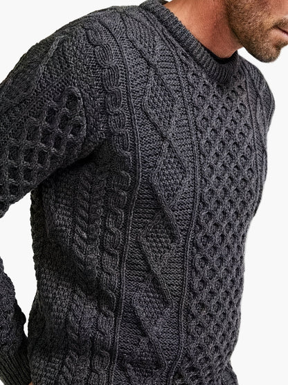 Maglione da uomo a maglia con motivo a trecce – Maglione casual elegante per quotidiano e ufficio