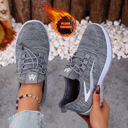 Sneakers invernali da donna foderati con sistema di allacciatura rapida