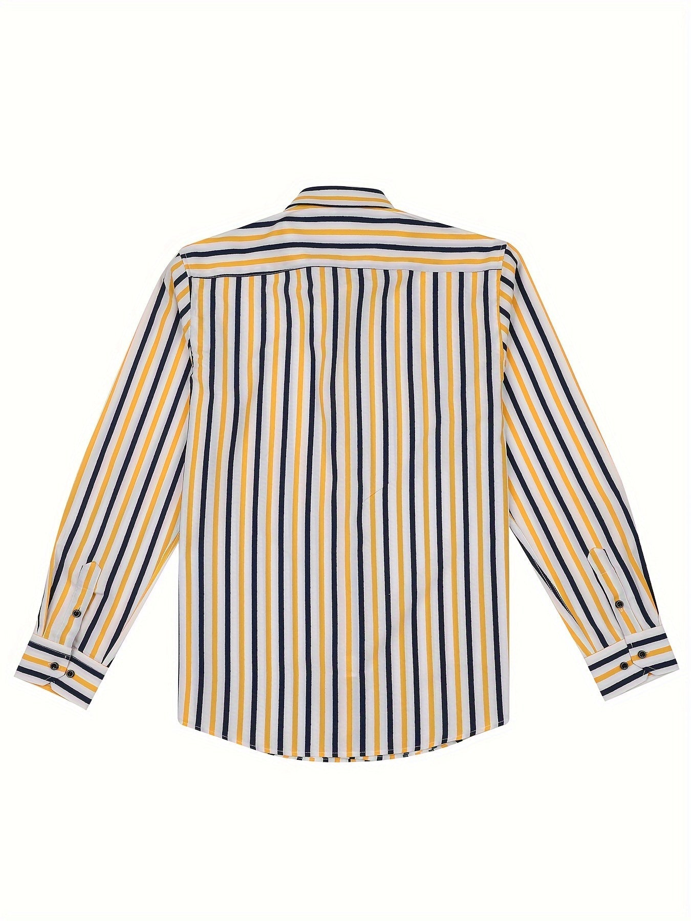 Chemise décontractée homme slim fit à rayures avec patte de boutonnage – Parfaite pour le quotidien et les sorties
