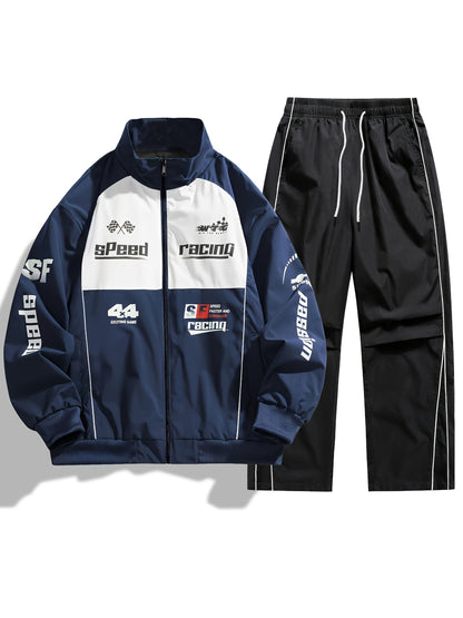 Unisex Trainingsanzug Set mit Racing-Design - Jacke & Hose
