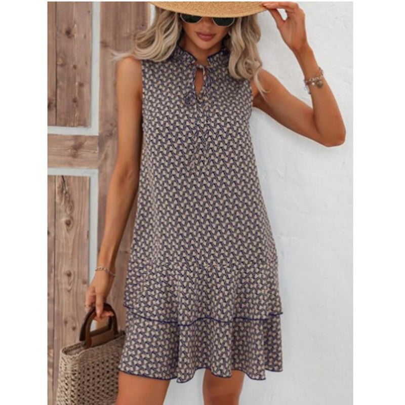 Natalie – Boho letnia sukienka bez rękawów z kwiatowym wzorem