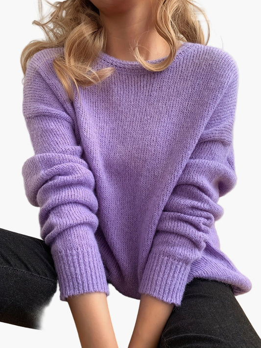 Damski sweter w eleganckim dzianinowym wzorze – wygodny casualowy sweter na każdą okazję
