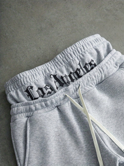 Pantalón de chándal ancho para hombre: pantalón bordado con cremalleras