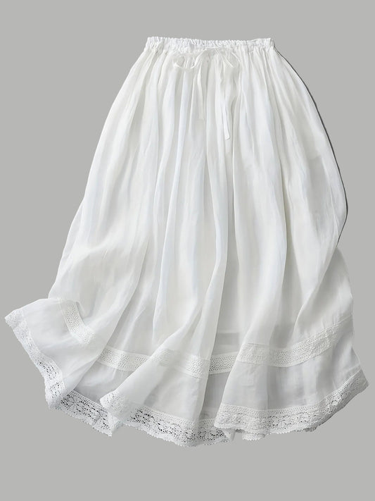 Dame vintage underkjole med blonder – Elegant A-formet petticoat til hverdag og særlige lejligheder