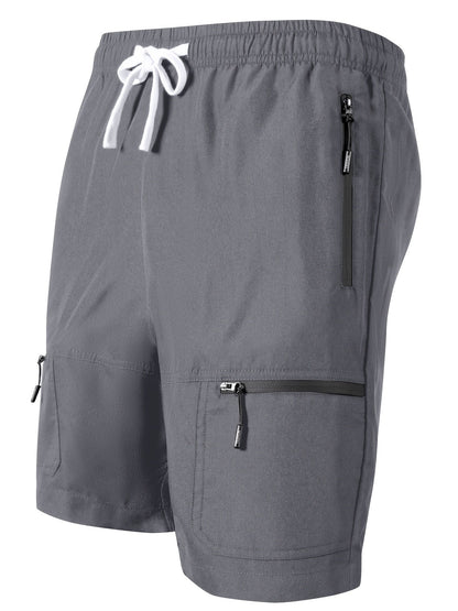 Herre sportshorts med lynlåslommer og snøre – Ideelle til træning og fritid