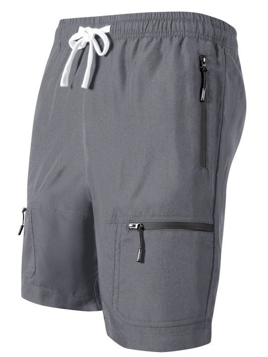 Pantaloncini sportivi da uomo con tasche con cerniera e coulisse – Ideali per allenamento e tempo libero