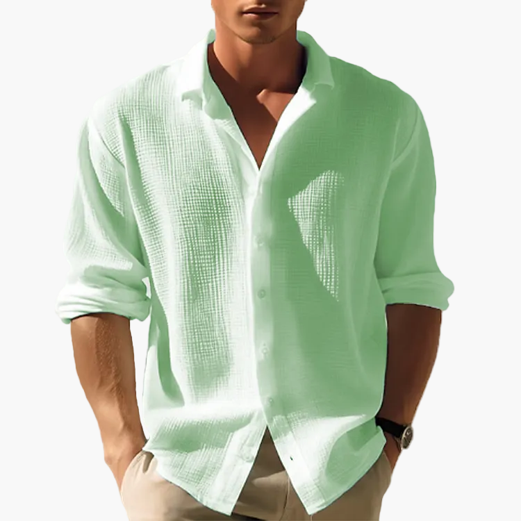 Herren Langarm Freizeithemd – Modernes Button-Down-Hemd für Alltag, Urlaub & Büro