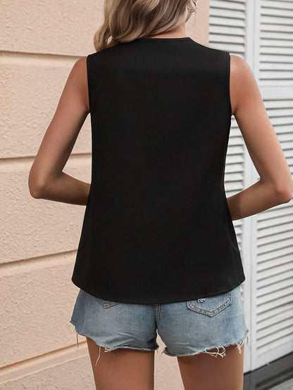 Top asymétrique sans manches pour femme – Style estival élégant pour le quotidien et les loisirs