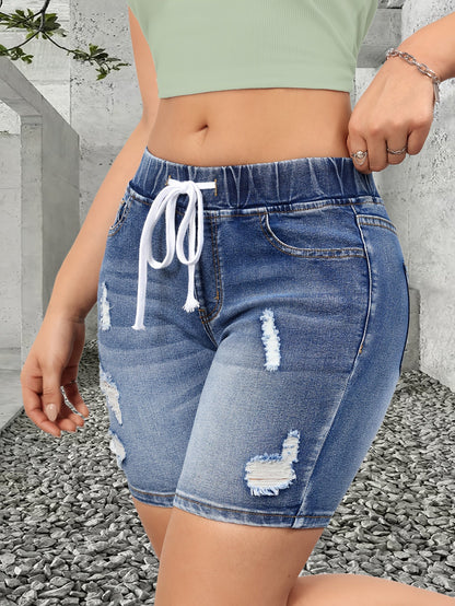 Dames bermuda shorts in destroyed-look met trekkoord – vrijetijdskleding voor lente & zomer