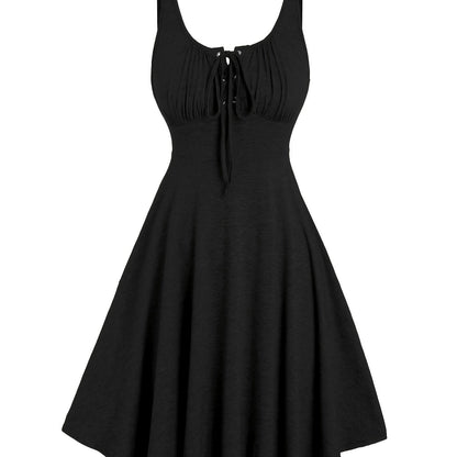 Damen Freizeit Skaterkleid mit Schnürung – Elegantes Sommerkleid für Alltag & Ausgehen