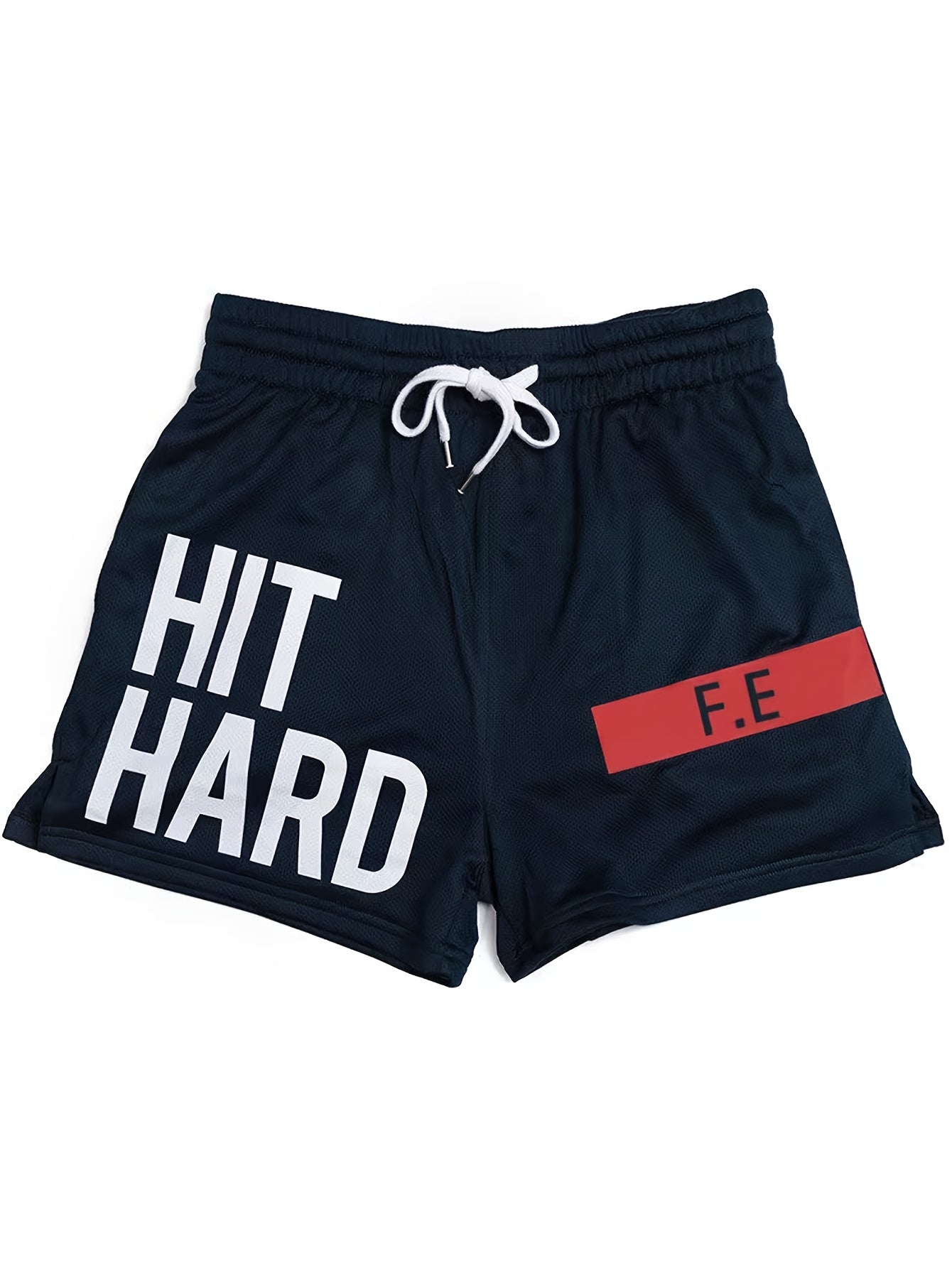 Herren Basketball Shorts im Sportstil mit "HIT HARD" Print – Lässige Fitness- und Trainingsshorts