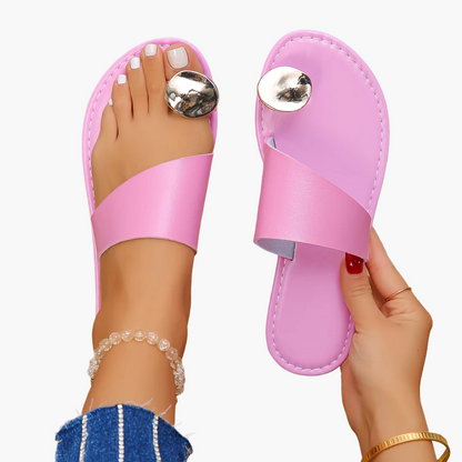 Dame Trendy Slip-On Sandaler med Tådetalje til Sommer & Fritid
