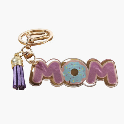 Porte-clés pour femmes – Cadeau de fête des mères à la mode, anneau porte-clés avec cœur et motif floral, accessoire élégant