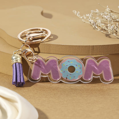 Porte-clés pour femmes – Cadeau de fête des mères à la mode, anneau porte-clés avec cœur et motif floral, accessoire élégant