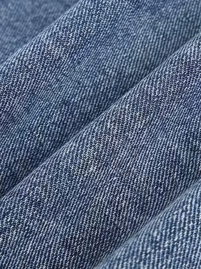 Jeans Weste Herren Denim Ärmellose Jacke Blau Knopfverschluss