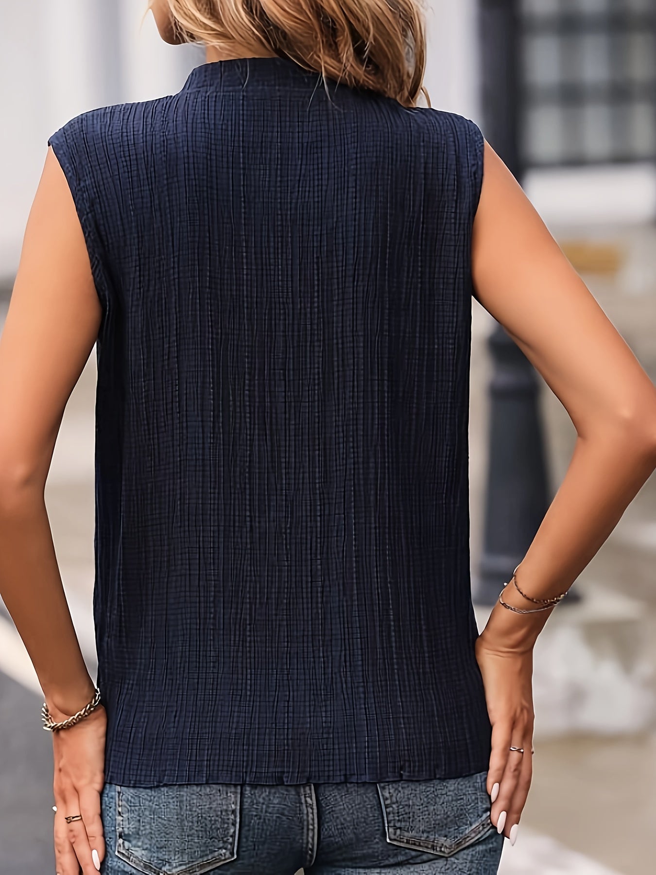 Dames mouwloos blustopje met rits – Modieus, elegant, perfect voor kantoor en dagelijks gebruik