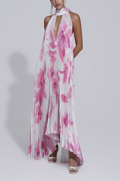 Chelsea – Vestido fluido con escote en V profundo y diseño de espalda descubierta