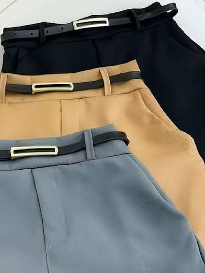 Gonna pantalone elegante da donna a vita alta con effetto cintura per ufficio e tempo libero