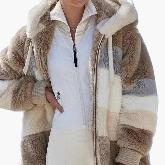 Veste d'hiver femme avec capuche et fermeture éclair – Manteau de loisirs tendance pour les jours froids