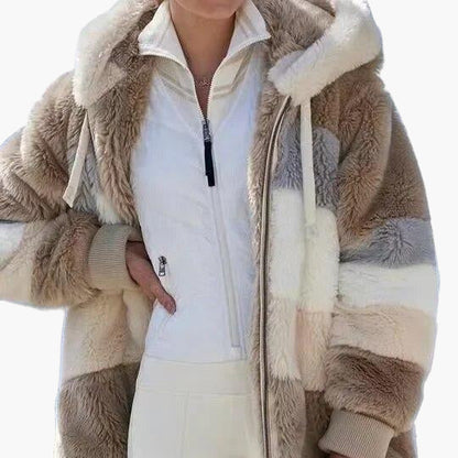 Veste d'hiver femme avec capuche et fermeture éclair – Manteau de loisirs tendance pour les jours froids