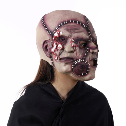 Maschera horror in lattice a tre volti di Halloween per adulti – Maschera costume terrificante per feste e decorazioni spaventose