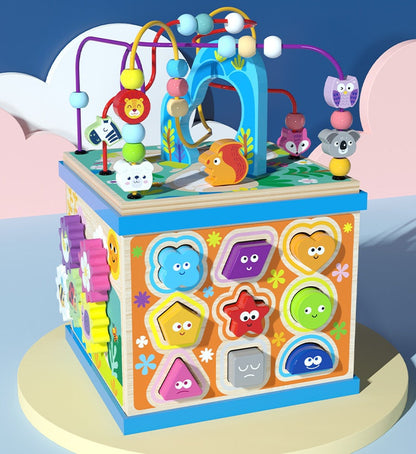 Cube multifonction motricité pour enfants – Alphabet, chiffres et formes – Jeu éducatif pour garçons et filles