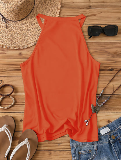 Damski top na ramiączkach w stylu vintage z napisem – swobodny top na lato na co dzień i na wakacje