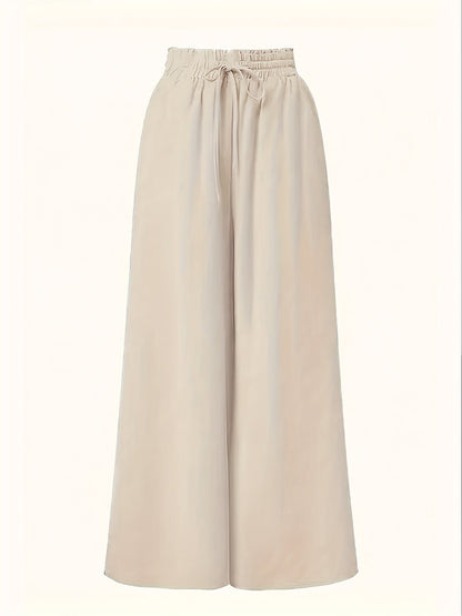 Damen Palazzo-Hose mit weitem Bein und Paperbag-Bund – Elegante High-Waist Hose für stilvolle Outfits