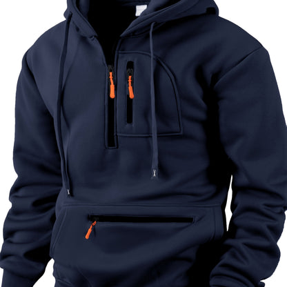 Hoodie mit Reißverschluss, Kängurutasche & Kapuze für Herren