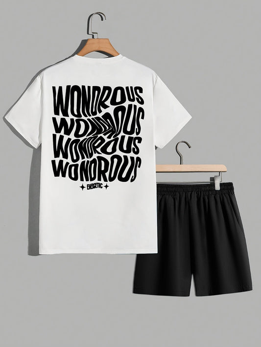 Herren Streetwear Set mit Grafik-T-Shirt und Shorts – Moderner Freizeit-Look, Urban Style