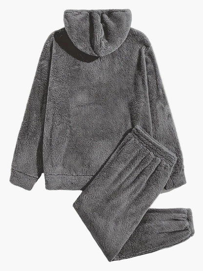 Set tuta da jogging con felpa in pile da uomo – Look comodo per tempo libero e casa